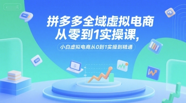 拼多多全域虚拟电商从零到1实操课，小白虚拟电商从0到1实操到精通-小根博客