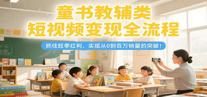 童书教辅类短视频变现全流程，抓住旺季红利，实现从0到百万销量的突破！-小根博客
