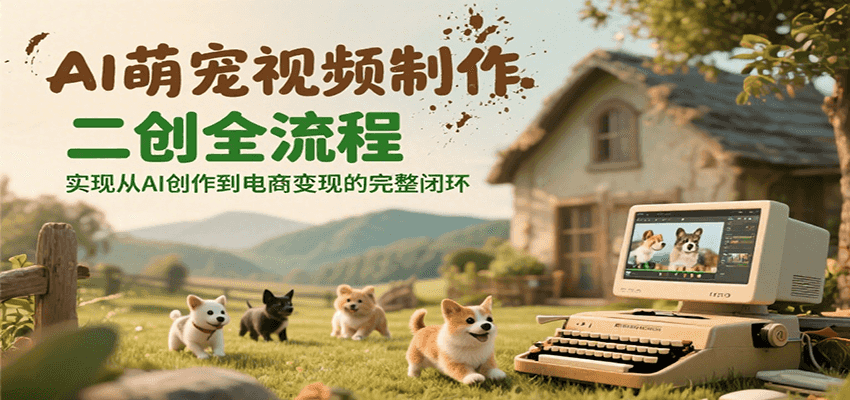 AI萌宠视频制作二创全流程，实现从AI创作到电商变现的完整闭环-小根博客