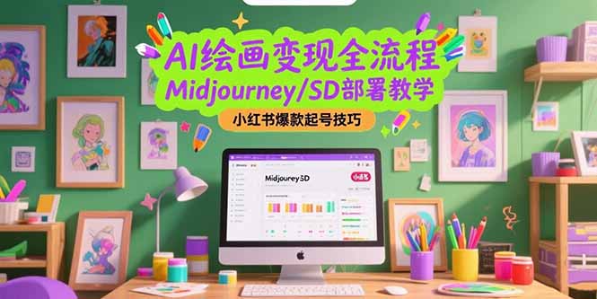 AI绘画变现全流程，Midjourney/SD部署教学，小红书爆款起号技巧-小根博客