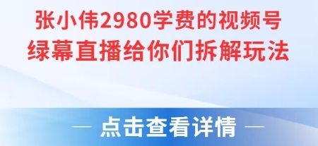 张小伟2980付费额视频号绿幕直播给你们拆解玩法-小根博客