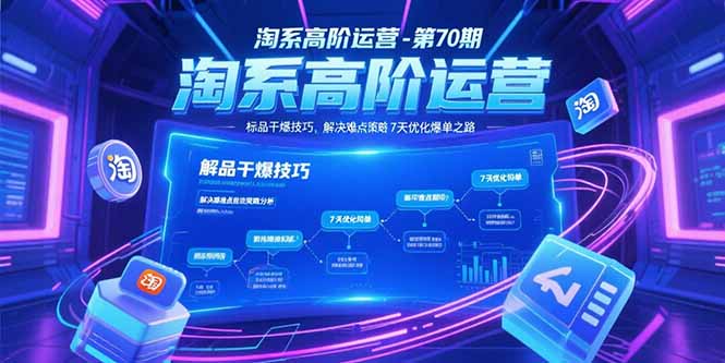 淘系高阶运营-第70期，标品干爆技巧，解决难点策略，大佬操盘方法-小根博客