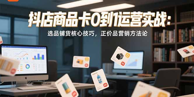 抖店商品卡0到1运营实战：选品铺货核心技巧，正价品营销方法论-小根博客