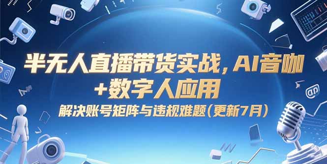半无人直播带货实战，AI音咖+数字人应用 解决账号矩阵与违规难题(更新7月-小根博客