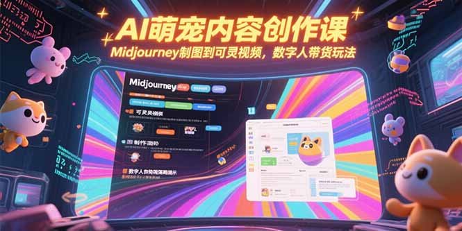 AI萌宠内容创作课，Midjourney制图到可灵视频，数字人带货玩法-小根博客
