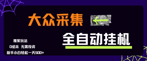 大众采集全自动玩法，新手小白轻松一天5张+，操作简单零成本【揭秘】-小根博客