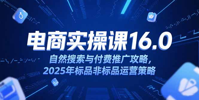 淘宝电商运营课16.0，自然搜索与付费推广攻略，2025年标品非标品运营策略-小根博客