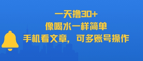 一天撸30+，像喝水一样简单，手机看文章，可多账号操作-小根博客