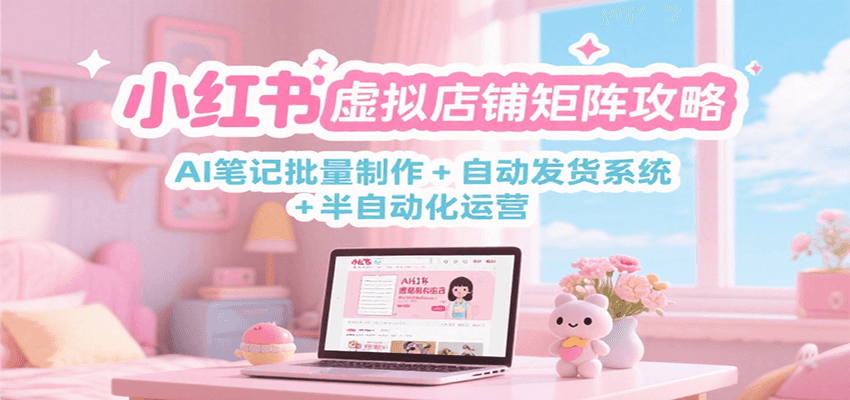 小红书虚拟店铺矩阵攻略：AI笔记批量制作 + 自动发货系统 + 半自动化运营-小根博客
