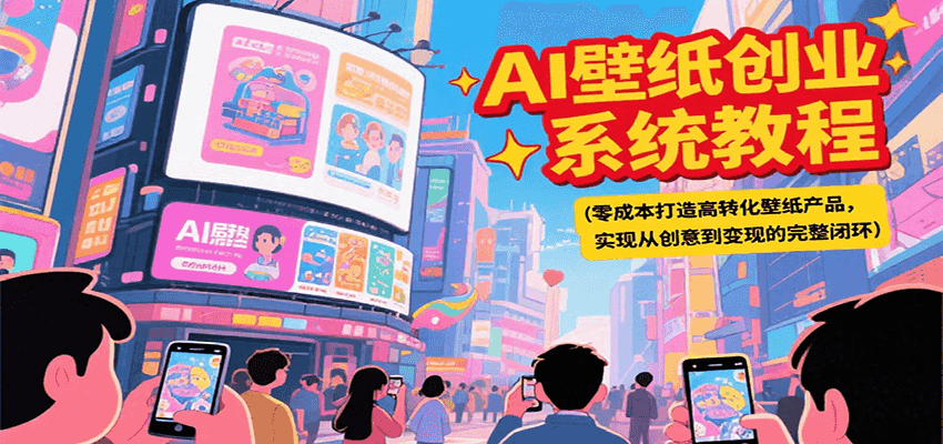 AI壁纸创业系统教程，零成本打造高转化壁纸产品，实现从创意到变现的完整闭环-小根博客