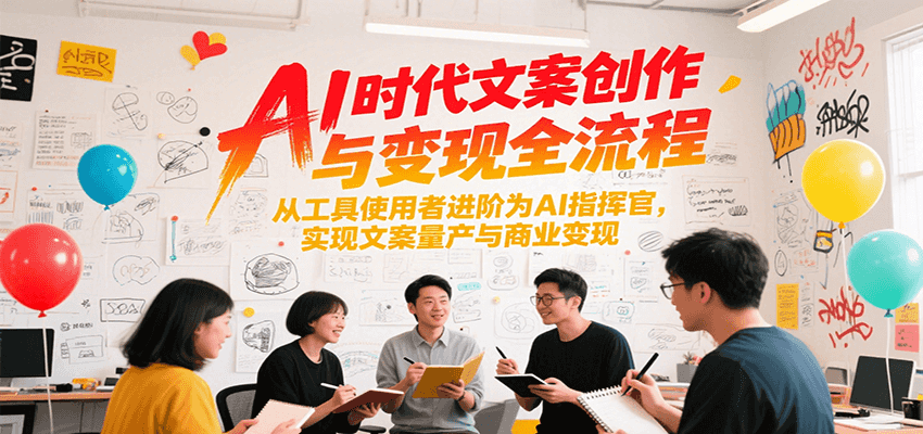 AI时代文案创作与变现全流程，从工具使用者进阶为AI指挥官，实现文案量产与商业变现-小根博客