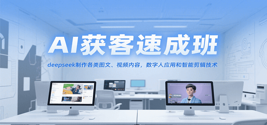AI获客速成班，deepseek制作各类图文、视频内容，数字人应用和智能剪辑技术-小根博客