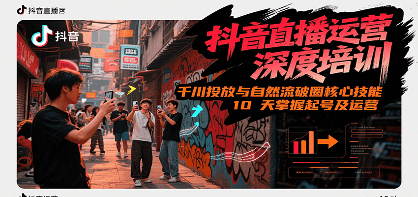 抖音直播运营深度培训，千川投放与自然流核心技能，10天掌握起号及运营(6-7月新课)-小根博客