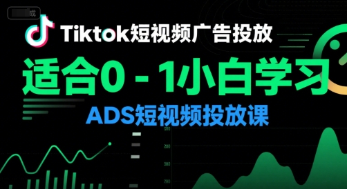 Tiktok短视频广告投放，适合0-1小白学习ADS短视频投放课-小根博客